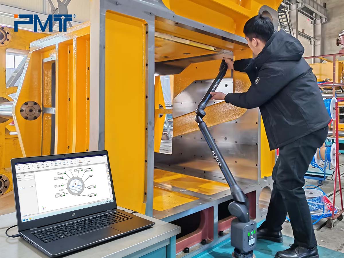 pmt portable cmm measuring arm on machine inspection and real-time adjustment